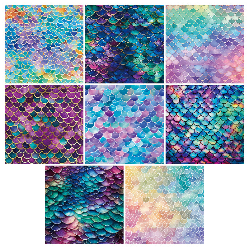 24 pieces of mermaid scales can be used to make an explosion box, DIY origami, or decorate a notebook.