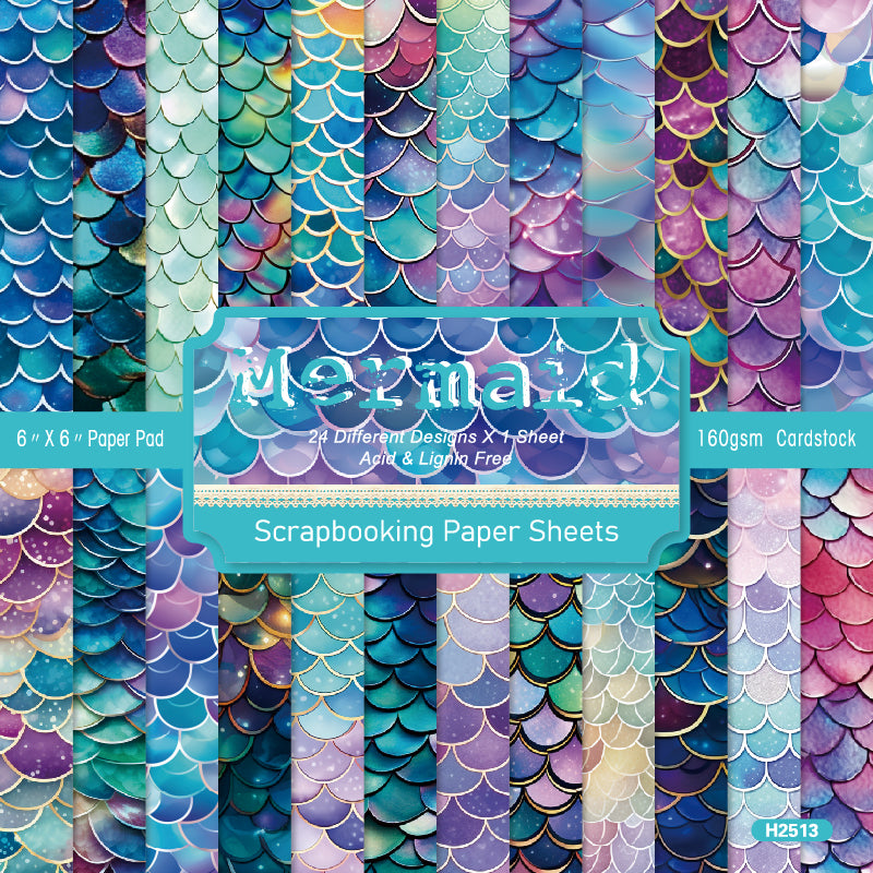 24 pieces of mermaid scales can be used to make an explosion box, DIY origami, or decorate a notebook.