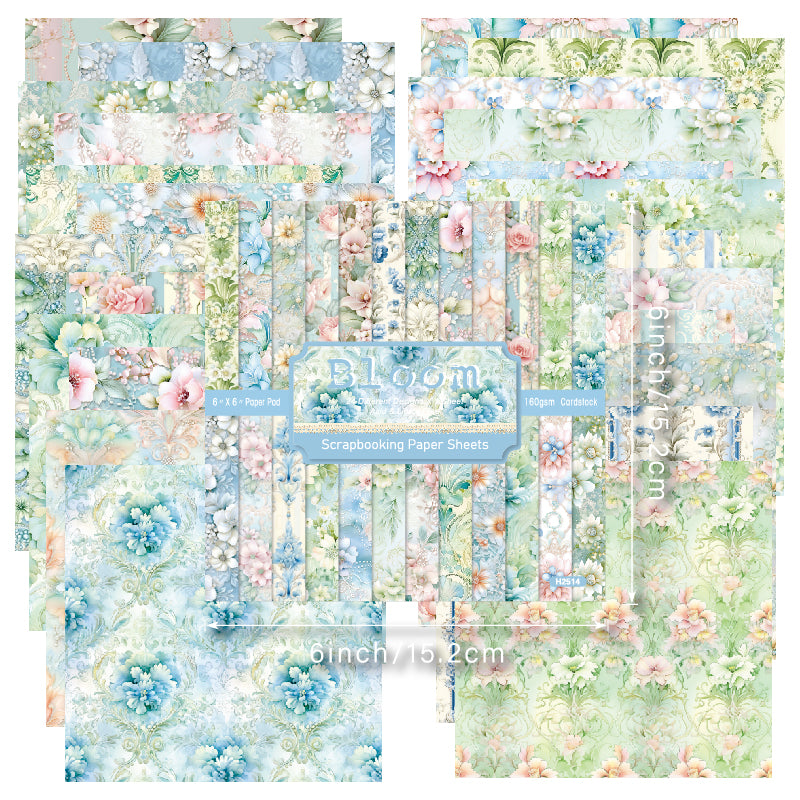 24PCS patterned floral greeting cards can be used to make explosion boxes, flower-decorated cards, and garbage magazine decorations.