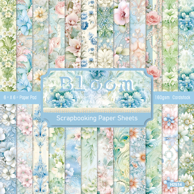 24PCS patterned floral greeting cards can be used to make explosion boxes, flower-decorated cards, and garbage magazine decorations.