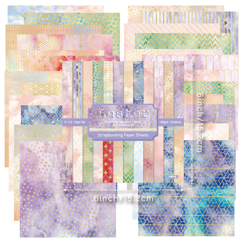 24PCS dreamy-style greeting cards can be used to make explosion boxes, flower-decorated cards, and garbage magazine decorations.