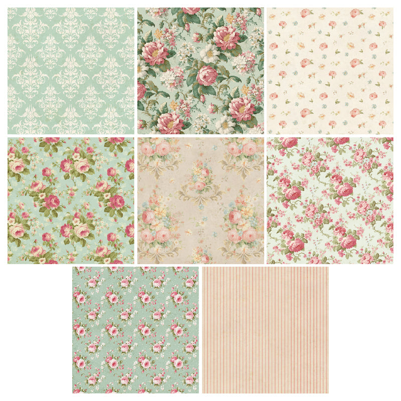 24 small floral pattern cards, used as floral decoration cards, gift message cards and room decoration cards for weddings.