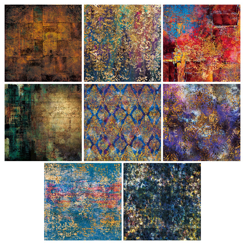 24 pieces of ancient color gold cards, used for making a scrap magazine, as a gift for DIY enthusiasts.