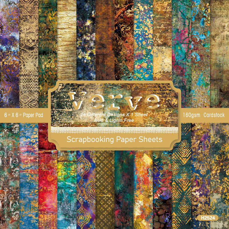 24 pieces of ancient color gold cards, used for making a scrap magazine, as a gift for DIY enthusiasts.