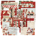 24 red Christmas-themed cards, suitable for junk journal making and also exquisite gifts for DIY enthusiasts.