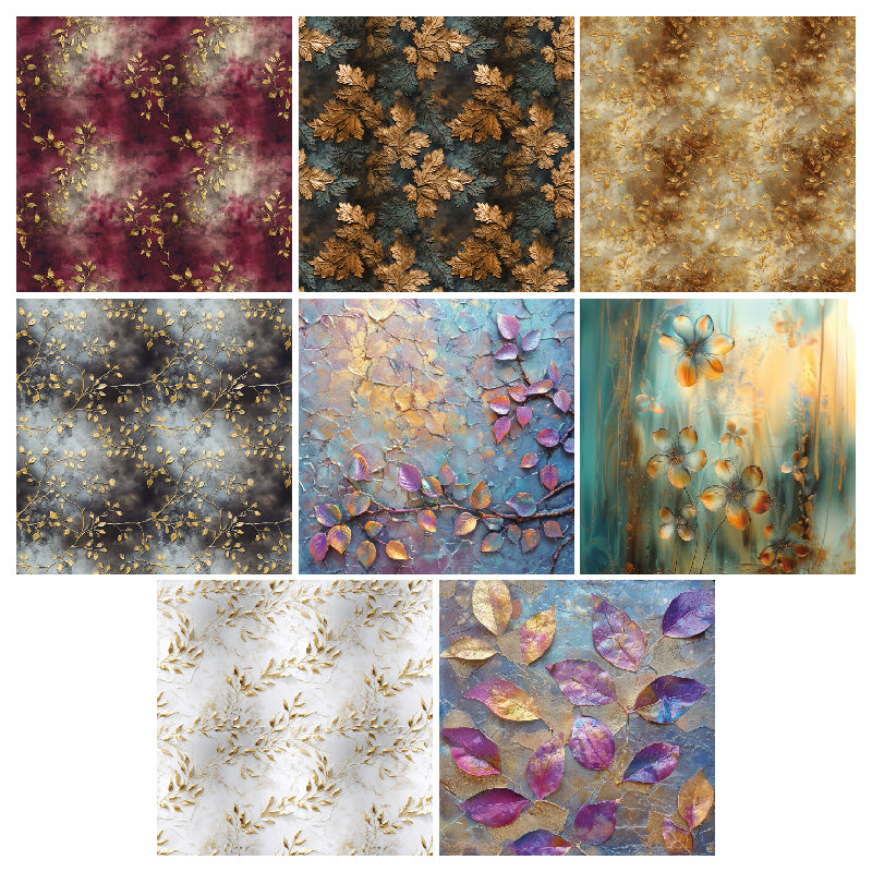 24 pieces of gold-threaded flower cards, suitable for making garbage magazines or scrapbooks, as gifts for DIY enthusiasts.