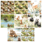 24 pastoral farm-style cards, intended for junk journal/handbook making and as gifts for DIY enthusiasts.