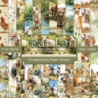 24 pastoral farm-style cards, intended for junk journal/handbook making and as gifts for DIY enthusiasts.