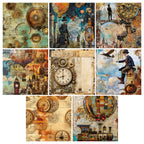 24 pieces of steam-style cards, suitable for making garbage magazines or journal books, as gifts for DIY enthusiasts.