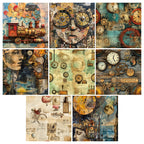 24 pieces of steam-style cards, suitable for making garbage magazines or journal books, as gifts for DIY enthusiasts.