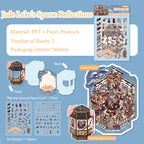 Fusheng Qinghuan Ancient Style Flip-Top Scenery-Sticker Set, 3D Stereoscopic Miniature House, for Notebook Decoration &amp; Creative DIY Scenery-Making