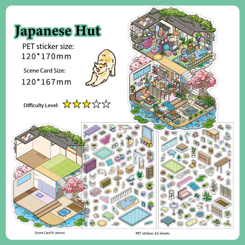 Infeel.Me 3D Miniature Home Scene Stickers – Immersive Stress-Relief Handcraft Collage Stickers