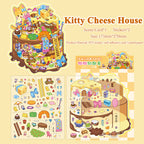 Pegatinas de cabañas de criaturas adorables, pegatinas 3D creativas para crear escenas inmersivas