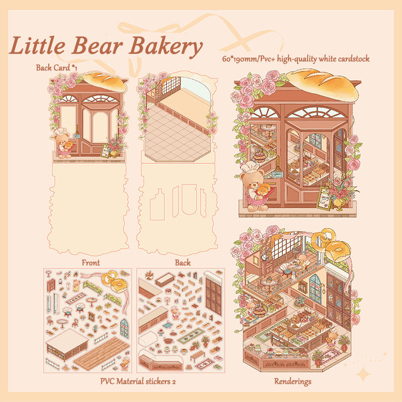 Romantic Cabin Miniature Landscape Stickers - DIY 3D House Creative Scrapbooking Decoration &amp; Collage Supplies