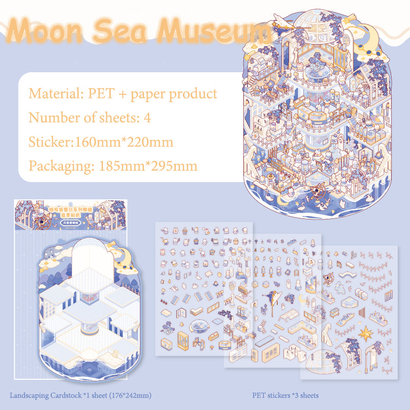 Paper Trail Zoo Kitten Whiskers Leisure Day Series Scenery-Making Stickers, 3D Stereo Cottage Fun Collage