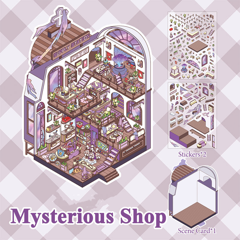 Dark Sweet and Cool Style Scene-Making Stickers, 3D Journal Collage, Creative Scene Decoration