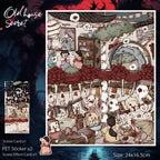Slightly Spooky Cute Cartoon-Style Scenery Stickers, Creative Art Collage Fun Stickers