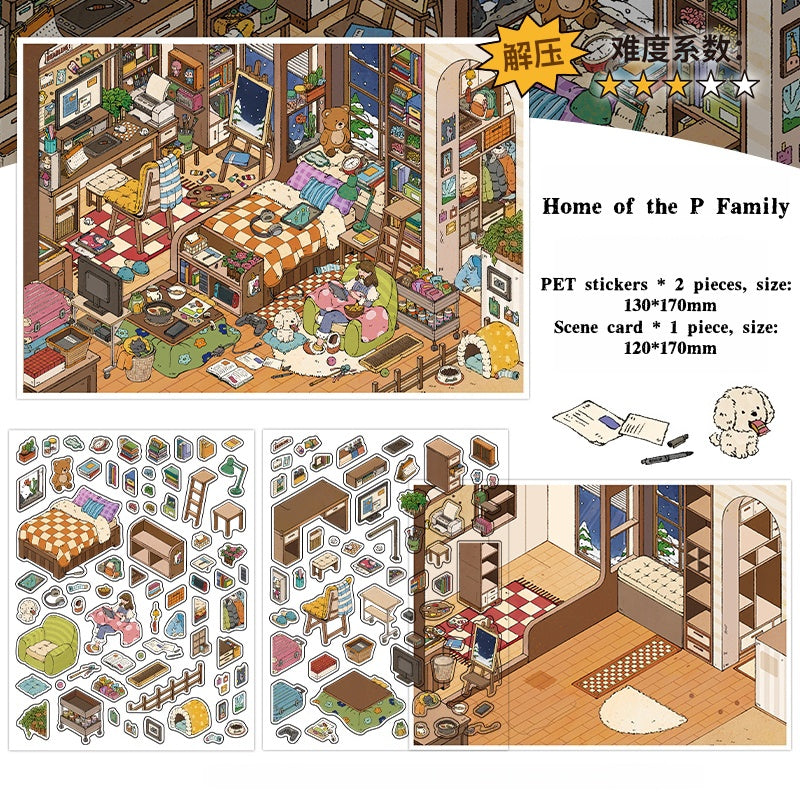 Landscaping stickers, hand journal decoration, scene DIY stickers