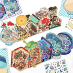 Creative Scrapbook Diorama Miniature Sticker Book,Immersive Mini World Scenes Collage