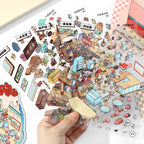 Creative Scrapbook Diorama Miniature Sticker Book,Immersive Mini World Scenes Collage