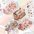 Miniature Scene Corner Shop Theme Sticker Set – 3D Hut Diorama Stickers