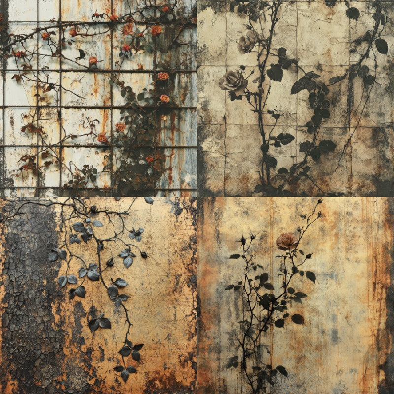 Papel para diario, papel con fondo de rosas, papel estampado de una sola cara para álbumes de fotos, tarjetas de felicitación y decoración de diarios.