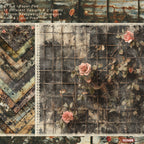 Papel para diario, papel con fondo de rosas, papel estampado de una sola cara para álbumes de fotos, tarjetas de felicitación y decoración de diarios.