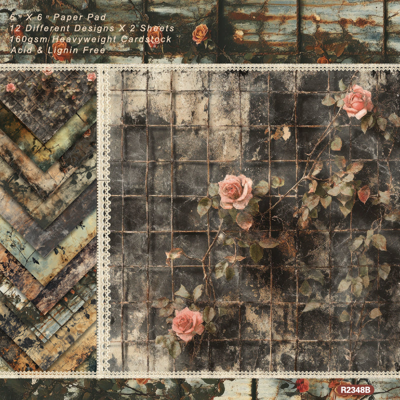 Journal Material Paper, Rose-Themed Background Paper, Single-Sided Patterned Paper for DIY Photo Album, Greeting Card &amp; Journal Decoration