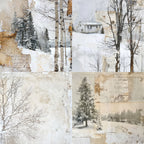 Winter-Themed Background Paper, Journal Material Paper, Single-Sided Patterned Paper for DIY Photo Album &amp; Journal Decoration