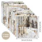 Winter-Themed Background Paper, Journal Material Paper, Single-Sided Patterned Paper for DIY Photo Album &amp; Journal Decoration