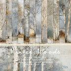 24 pieces of birch forest pattern cards, used for making garbage magazines / notebook books. Gift box message card.