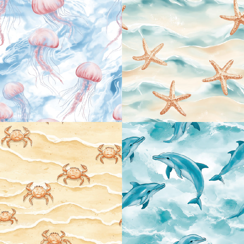 Papel para diario con temática de playa de verano, papel de fondo para hacer tarjetas de álbumes de fotos, papel estampado de una sola cara de 6 pulgadas