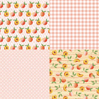 Papel para diario con temática de melocotón primaveral, papel de fondo para hacer tarjetas de álbum de fotos, papel estampado de una sola cara de 6 pulgadas