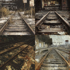 24 pieces of railway track pattern cards, used for making a scrap journal/handbook. Gift box message card.