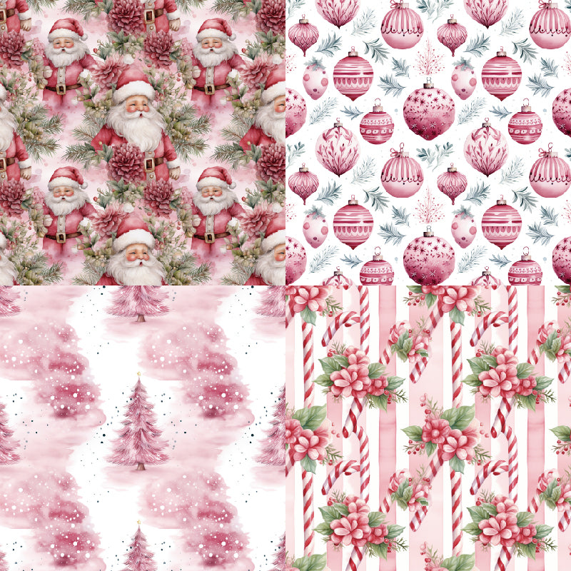 24 pieces of pink Christmas-themed cards, suitable for use in making scrapbooks or journal books. Gift box message card.