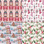 24 pieces of pink Christmas-themed cards, suitable for use in making scrapbooks or journal books. Gift box message card.