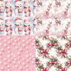 24 pieces of pink Christmas-themed cards, suitable for use in making scrapbooks or journal books. Gift box message card.