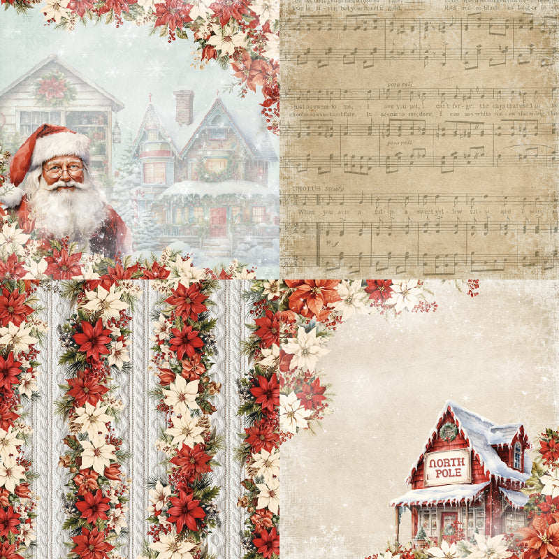 24 pieces of red Christmas cards, suitable for wall decoration, message cards, and gift cards.