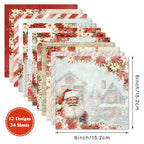 24 pieces of red Christmas cards, suitable for wall decoration, message cards, and gift cards.