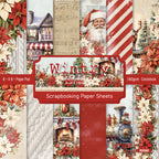 24 pieces of red Christmas cards, suitable for wall decoration, message cards, and gift cards.