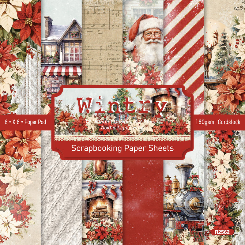 24 pieces of red Christmas cards, suitable for wall decoration, message cards, and gift cards.