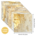 24 pieces of golden cards, used for wall decoration, message cards, flower cards and gift cards.