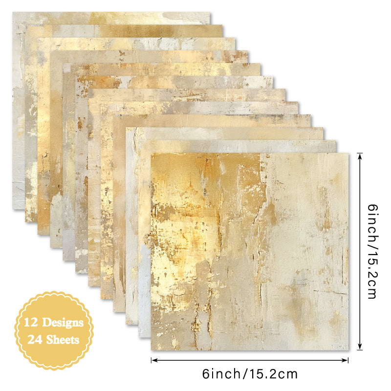 24 pieces of golden cards, used for wall decoration, message cards, flower cards and gift cards.