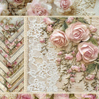 24 pieces of lace rose-patterned cards, suitable for wall decoration, message cards, flower cards, gift cards