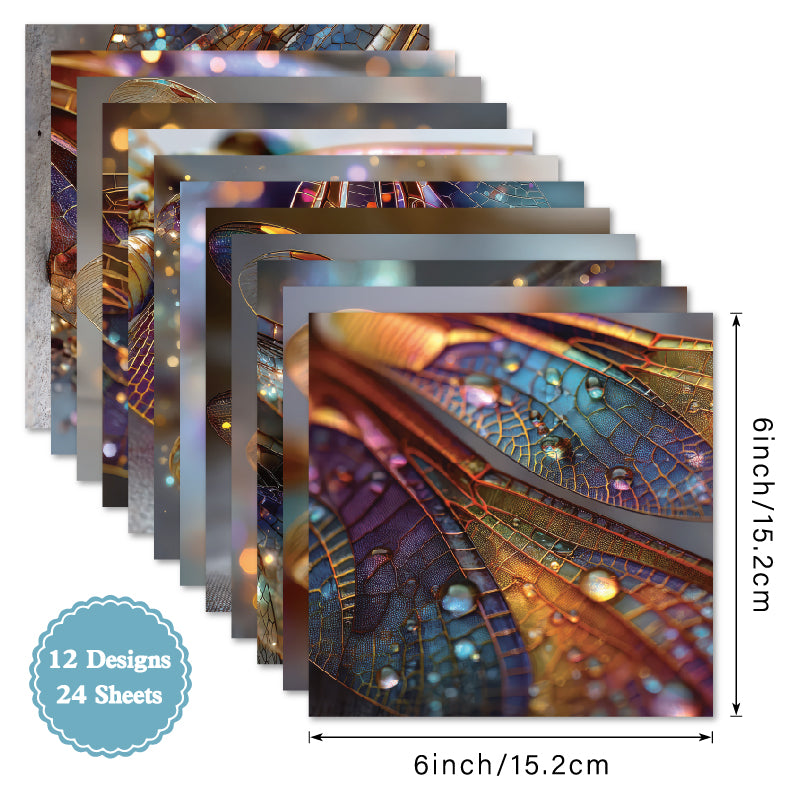 24 pieces of butterfly-style cards, suitable for wall decoration and flower message cards