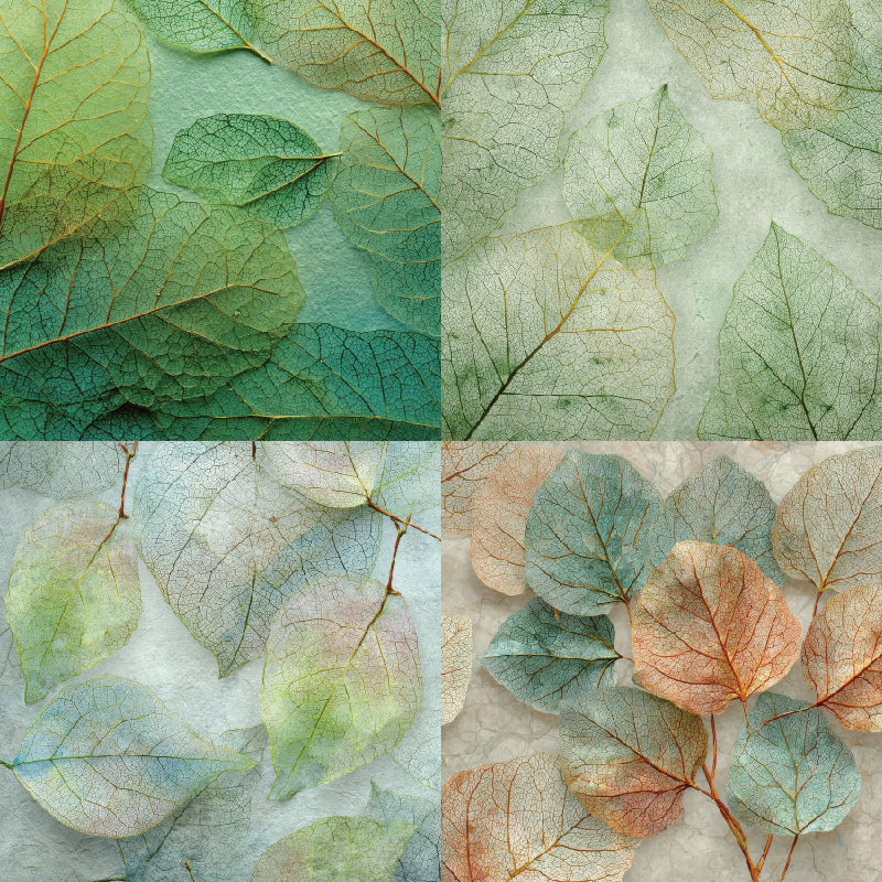 24 pieces of light green leaf-patterned cards, suitable for wall decoration and flower message cards