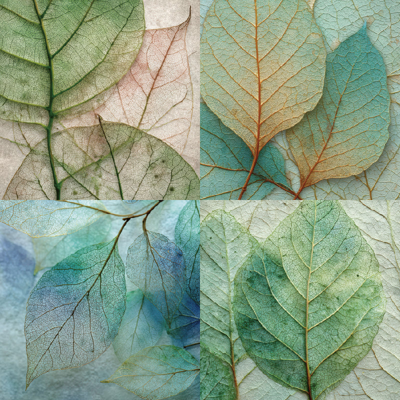 24 pieces of light green leaf-patterned cards, suitable for wall decoration and flower message cards