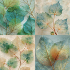 24 pieces of light green leaf-patterned cards, suitable for wall decoration and flower message cards