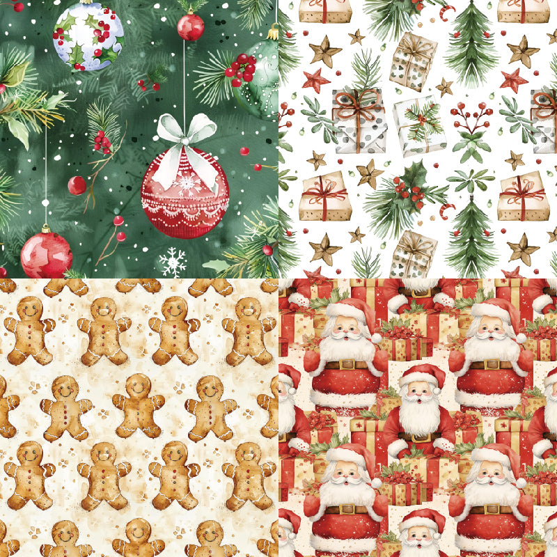24PCS Christmas bauble-patterned cards, used for wall decoration and DIY journal embellishment.