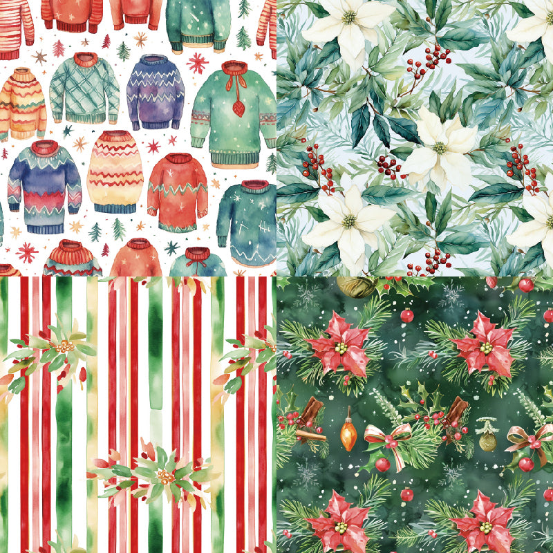 24PCS Christmas bauble-patterned cards, used for wall decoration and DIY journal embellishment.